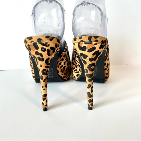 SHOE DAZZLE “Ransa” Leopard Print Peep Toe Slip On Heels—SZ. 8 - Picture 11 of 13
